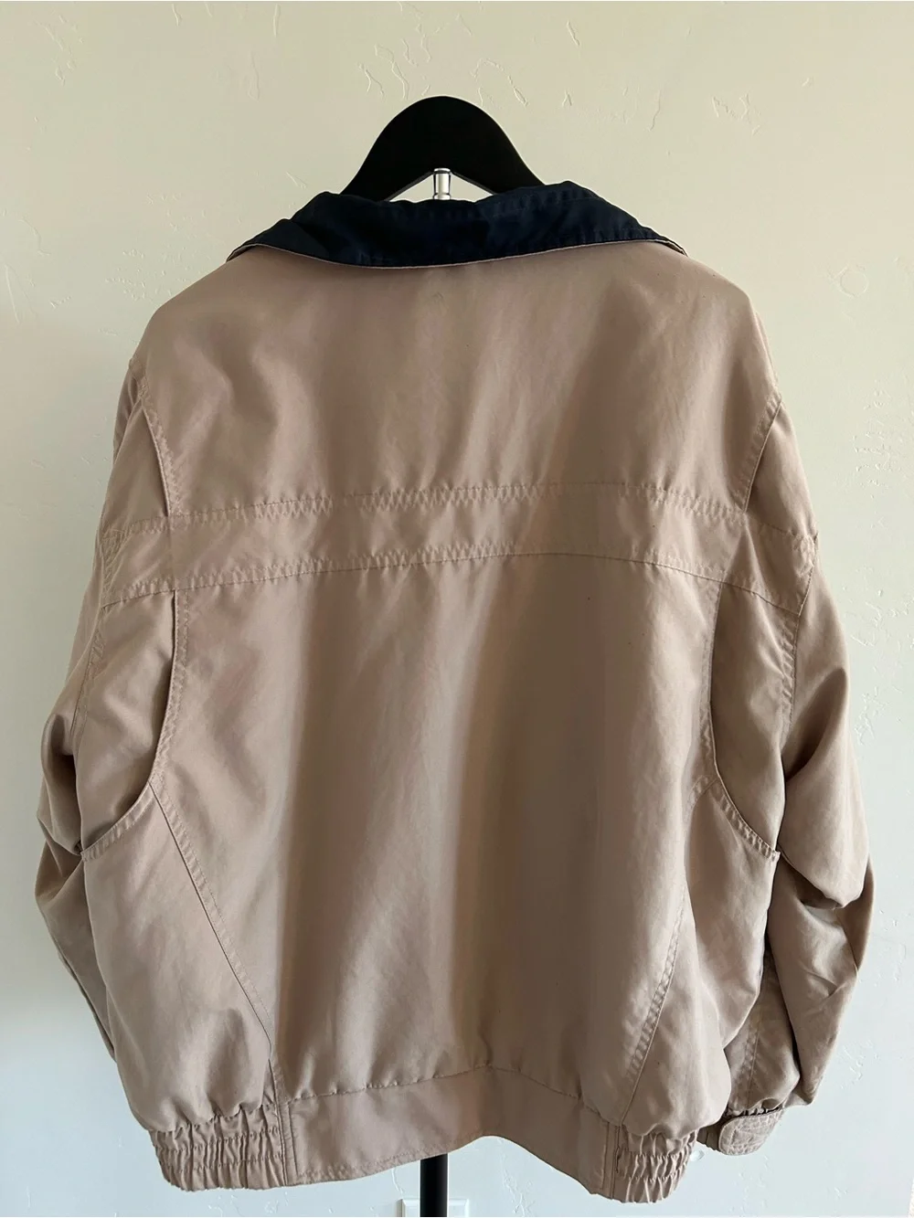 Vintage Winner Mate Tan Microfiber Windbreaker Jacket L Corporate Workwear